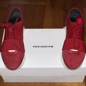 Balenciaga red race runners